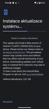 Android 15 beta instalace