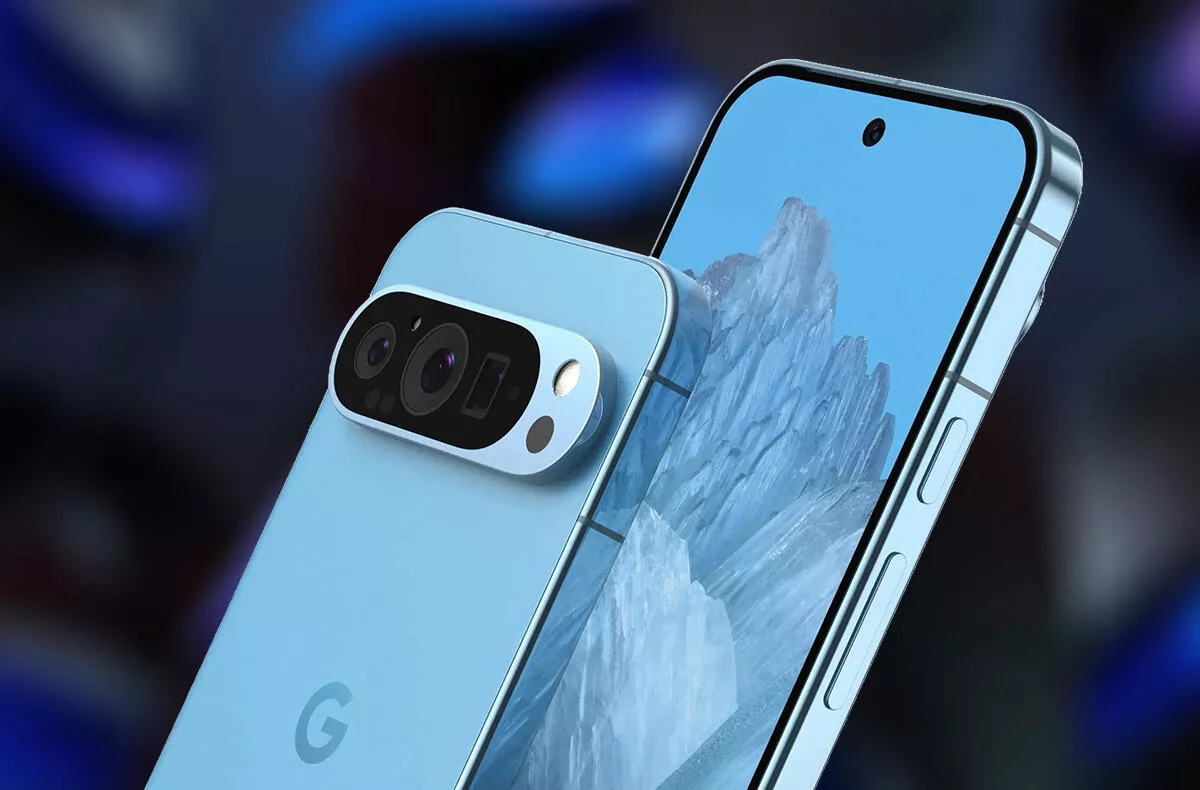 Google Pixel 9 Pro modrá barevná varianta tapety