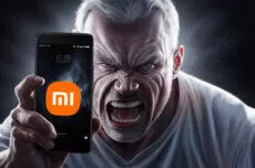 xiaomi telefon zlobící se muž