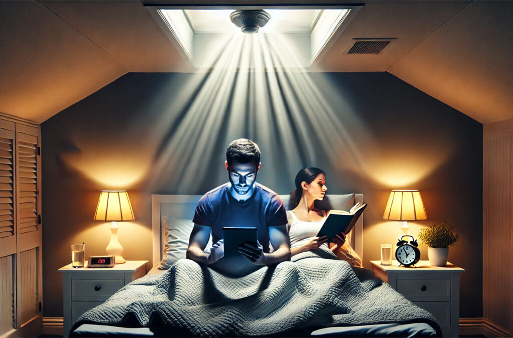 manželé si čtou v posteli