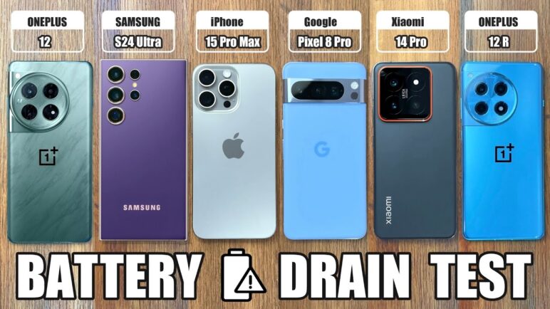 ONEPLUS 12 vs iPhone 15 Pro Max / Samsung S24 Ultra / Pixel 8 Pro / Xiaomi 14 - BATTERY DRAIN TEST