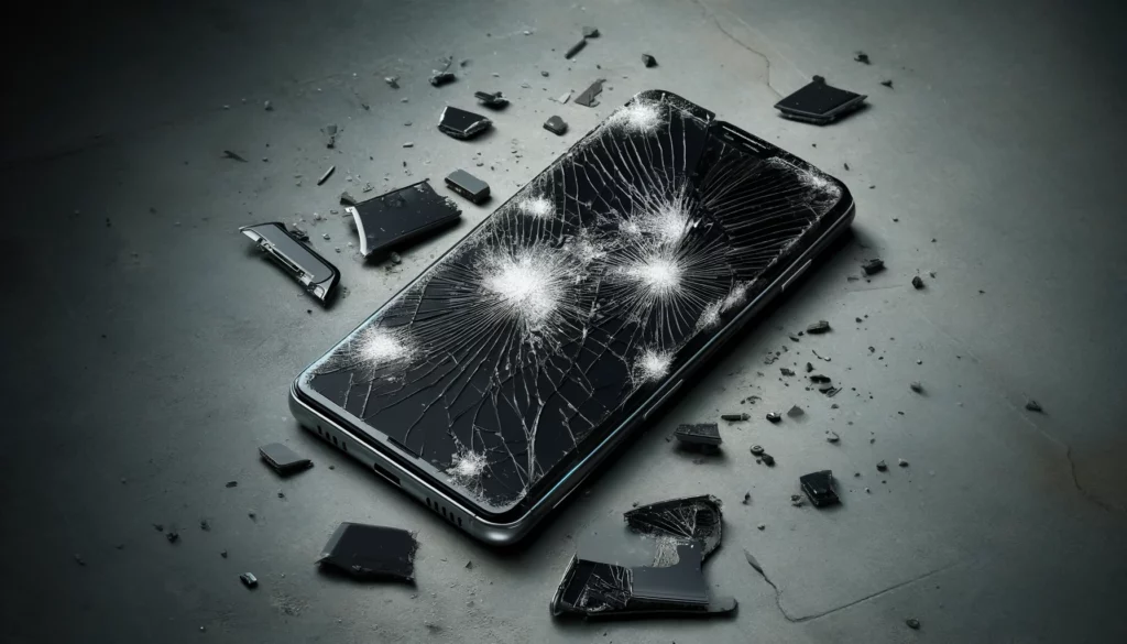 rozbitý mobil