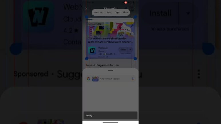Screenshot saving coming to Circle to Search