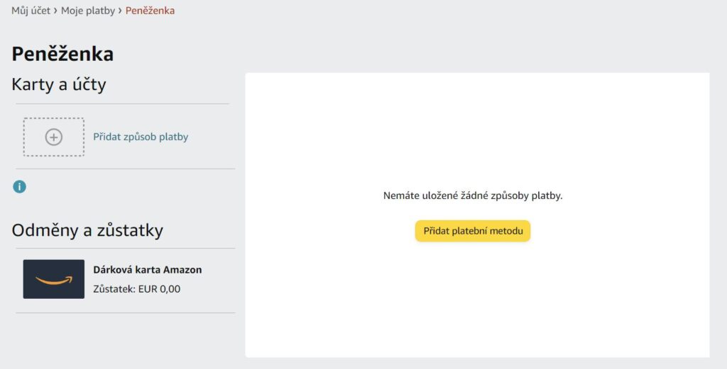 Amazon moje platby