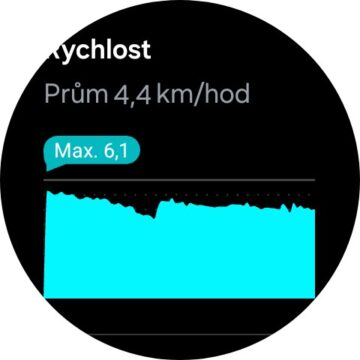 Galaxy Watch Ultra S Health měření chůze výsledek, rychlost