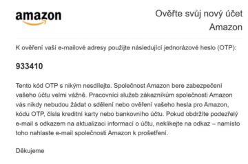 Amazon, ověřovací e-mail