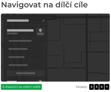 tesla navigace na dílčí cíle