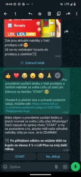 WhatsApp reakce na zprávy