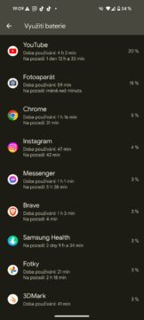 pixel 9 využití baterie aplikace