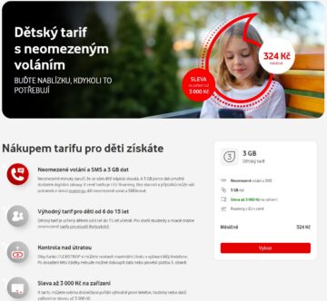 vodafone dětský tarif