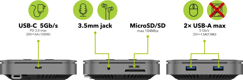 Dokovací stanice AlzaPower Metal USB-C Dock Cube 7in1 WF