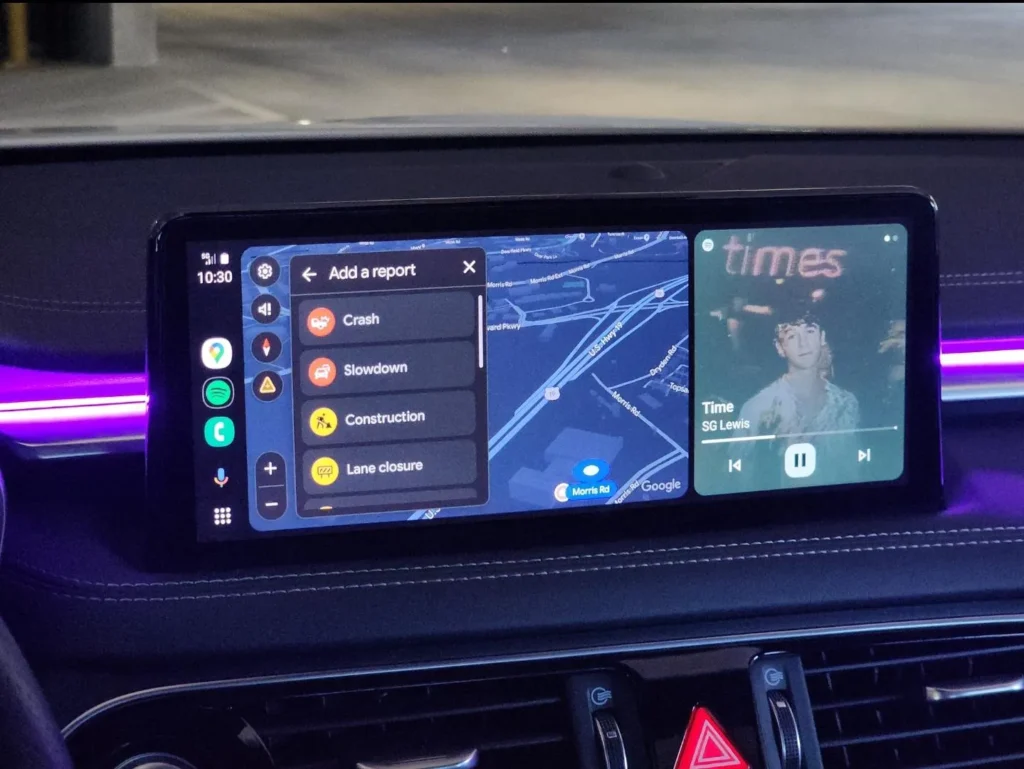 Android Auto Mapy Google hlášení