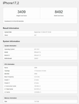 iphone 16 pro max geekbench