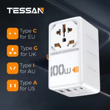 Univerzální 100W GaN cestovní adaptér TESSAN