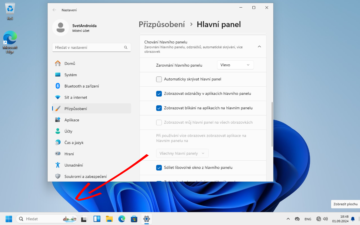 Panel na levé straně ve Windows 11