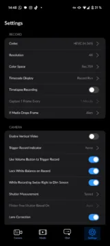 blackmagic bitrate nastavení