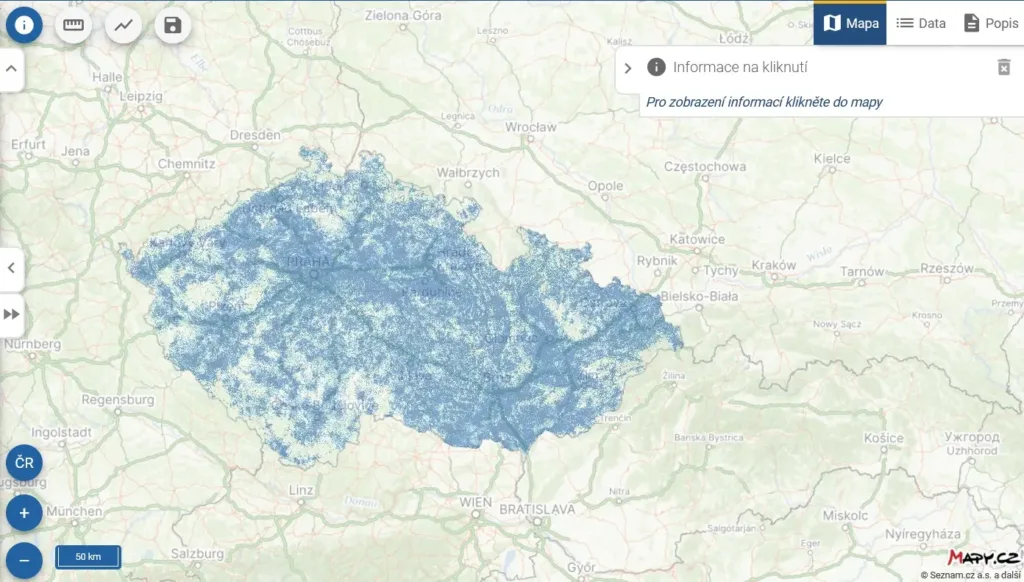 čtú mapa pokrytí