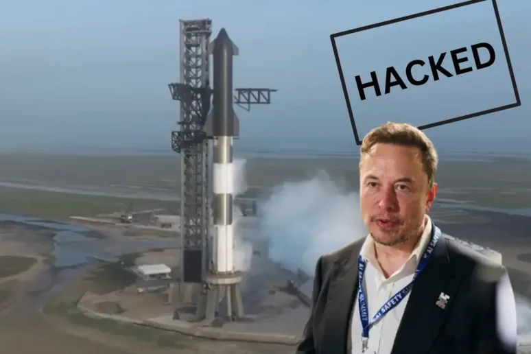 Elon Musk a start rakety SpaceX hacknuto