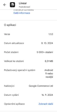 Aplikace Linear pro Android