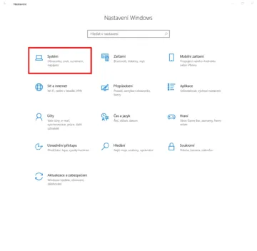 Nastavení Windows 10