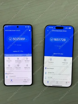 AnTuTu Benchmark Realme GT7 Pro s čipem Qualcomm Snapdragon 8 Elite vedle iPhonu 16 Pro