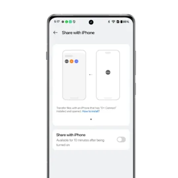 Share-with-iPhone oneplus funkce oxygenos15