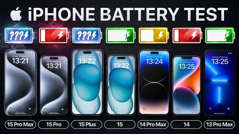 iPhone 15 Pro Max vs 15 Pro / 15 Plus / 15 / 14 / 13 Battery Test!