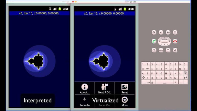 Android Emulator showing virtualization mode