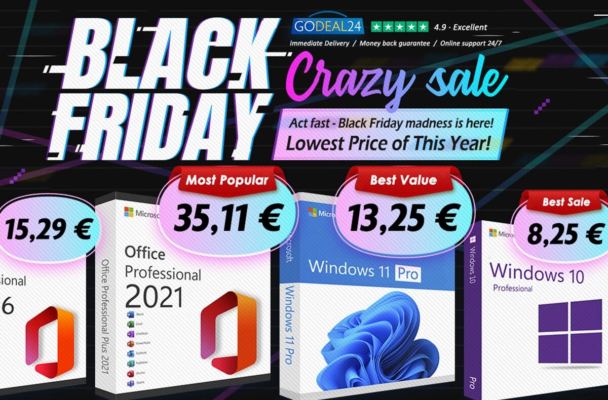 black friday akce windows 10 11 office