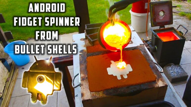 Casting Brass Samsung Android Fidget Spinner from Bullet Shells