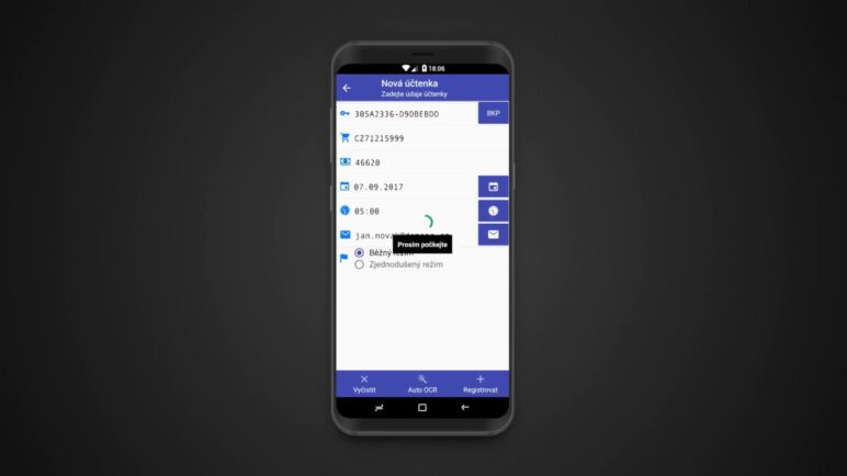 Jak pomocí mobilní aplikace rychle a bez registrace jednorázově zaregistrovat účtenku