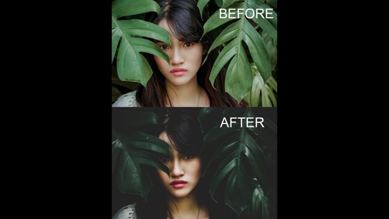 moody green effect Lightroom mobile tutorial