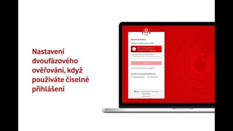 Nastavení dvoufázového ověřování pro přístup do Můj Vodafone, když používáte číselné přihlášení