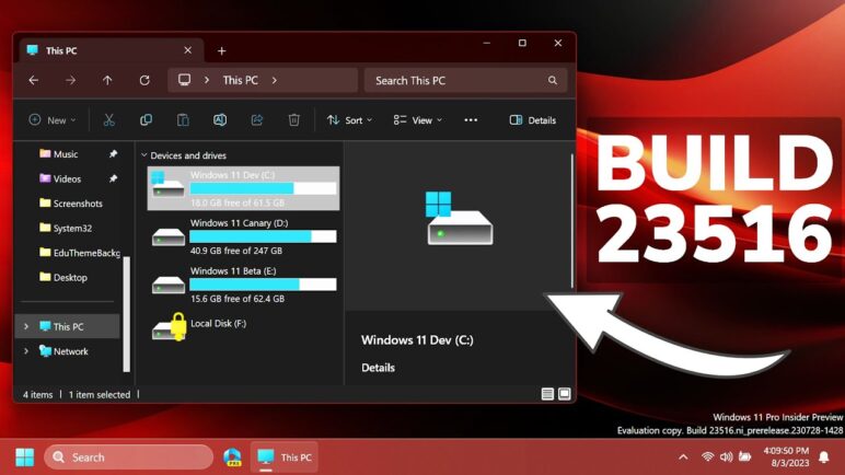 New Windows 11 Build 23516 – New Details Pane Changes, New Settings Improvements and Fixes (Dev)