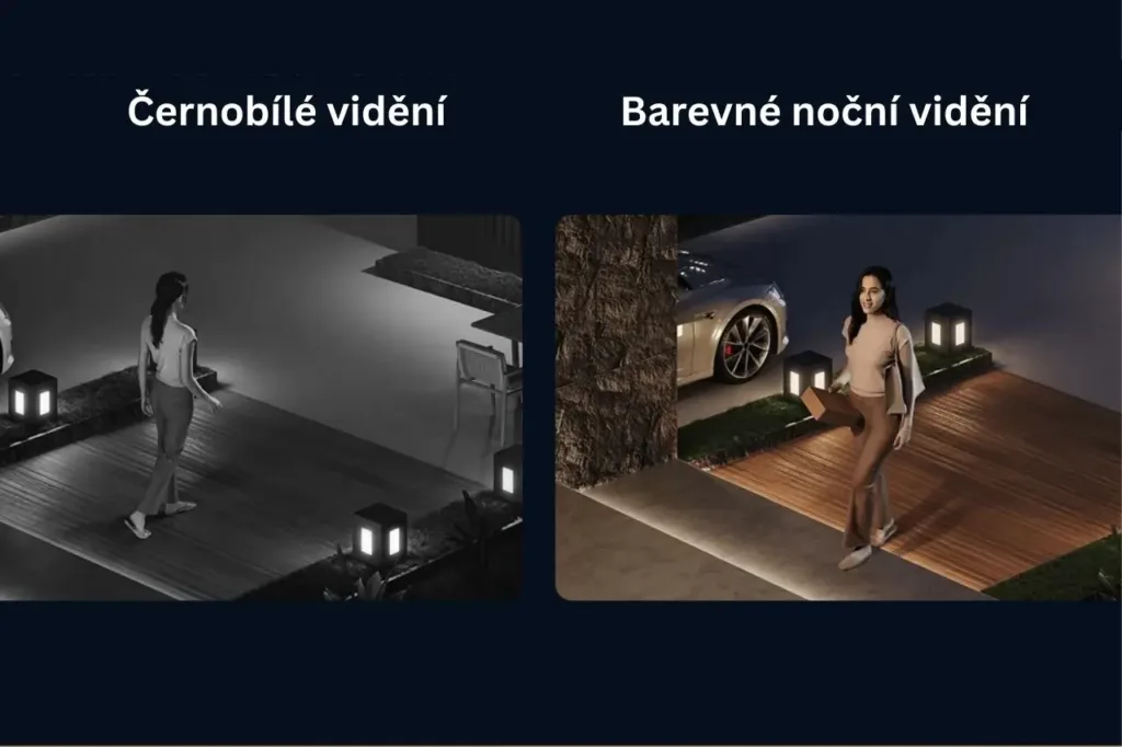 noční vidění srovnání černobílé vs. barevné