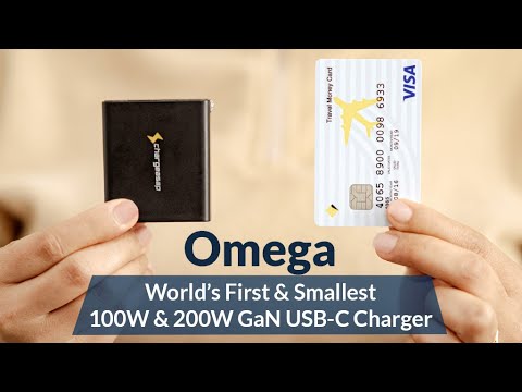 Omega: The World's First & Smallest 200W & 100W GaN USB-C Charger Indiegogo- Live NOW