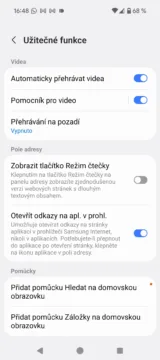 Samsung Internet Přehrávání na pozadí