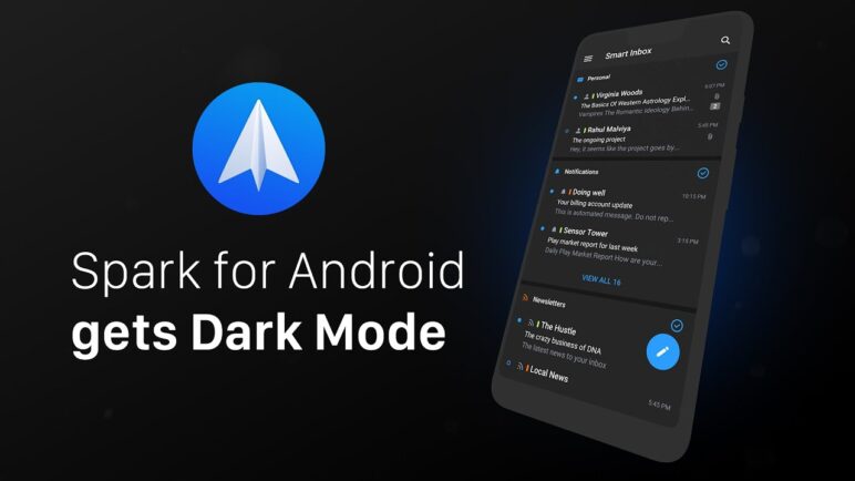 Spark Email for Android gets stylish Dark Mode