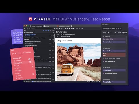 Vivaldi Mail 1.0 with Calendar and Feed Reader