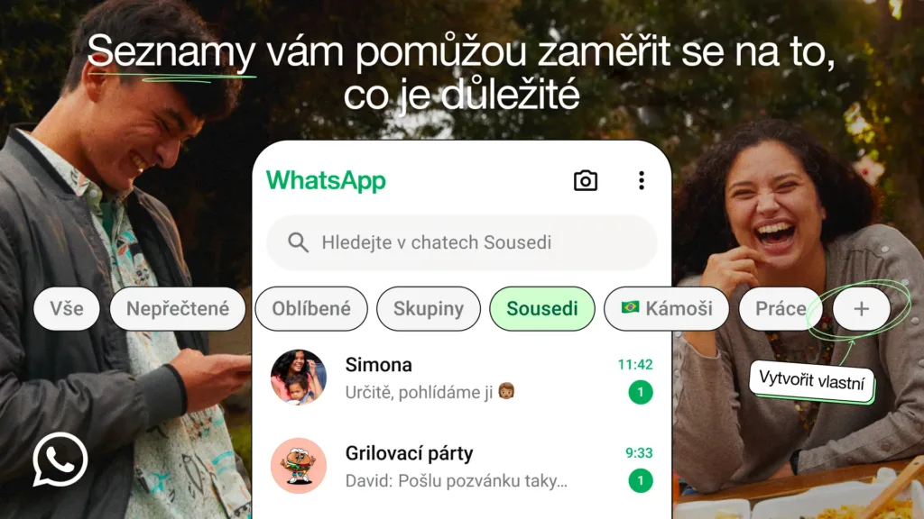 WhatsApp seznamy