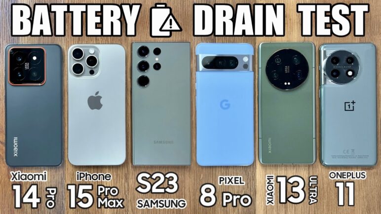 Xiaomi 14 Pro vs iPhone 15 Pro Max / Samsung S23 Ultra / Pixel 8 Pro / OnePlus - BATTERY DRAIN TEST!