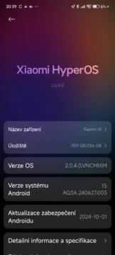 Xiaomi HyperOS 2 Česko