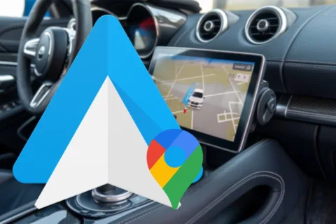 android auto mapy google interier vozu