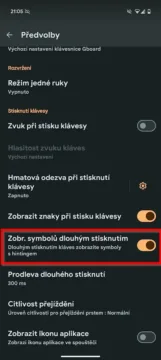gboad zobrazeni znaku dlouhym stisknutim 2