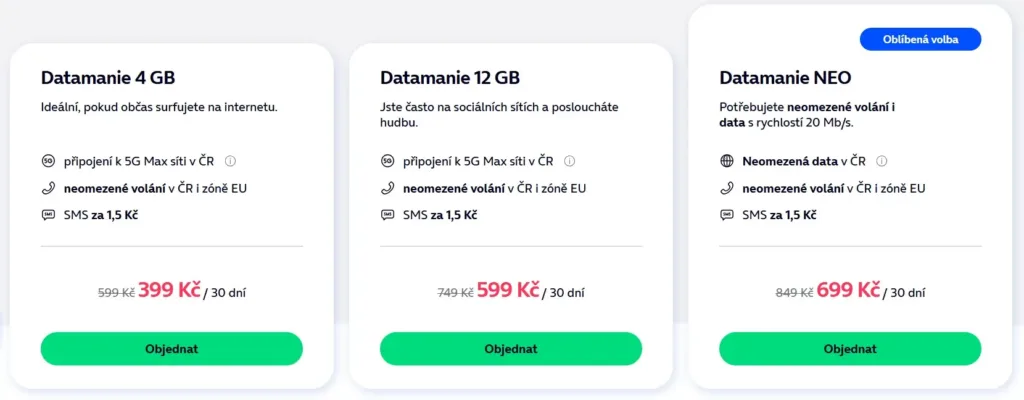 O2 datamanie tarify