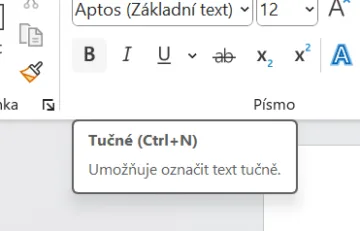 Klávesová zkratka Ctrl-N