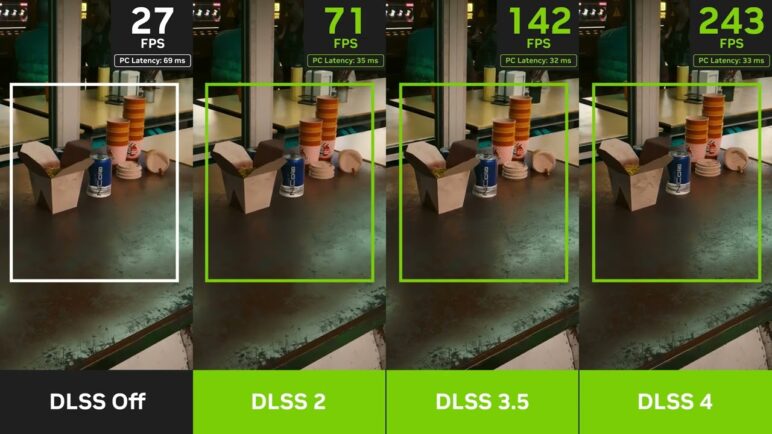 DLSS 4 / DLSS 3 / DLSS 2 / DLSS Off Comparison | Cyberpunk 2077