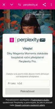 muj t mobile vlozit kod