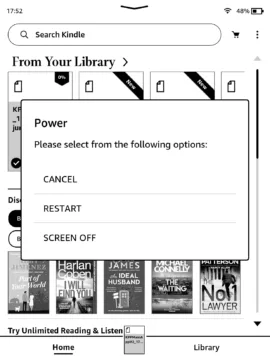 Odpojte Kindle a restartujte ho
