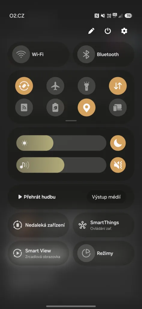 Samsung One UI 7 ovládací centrum